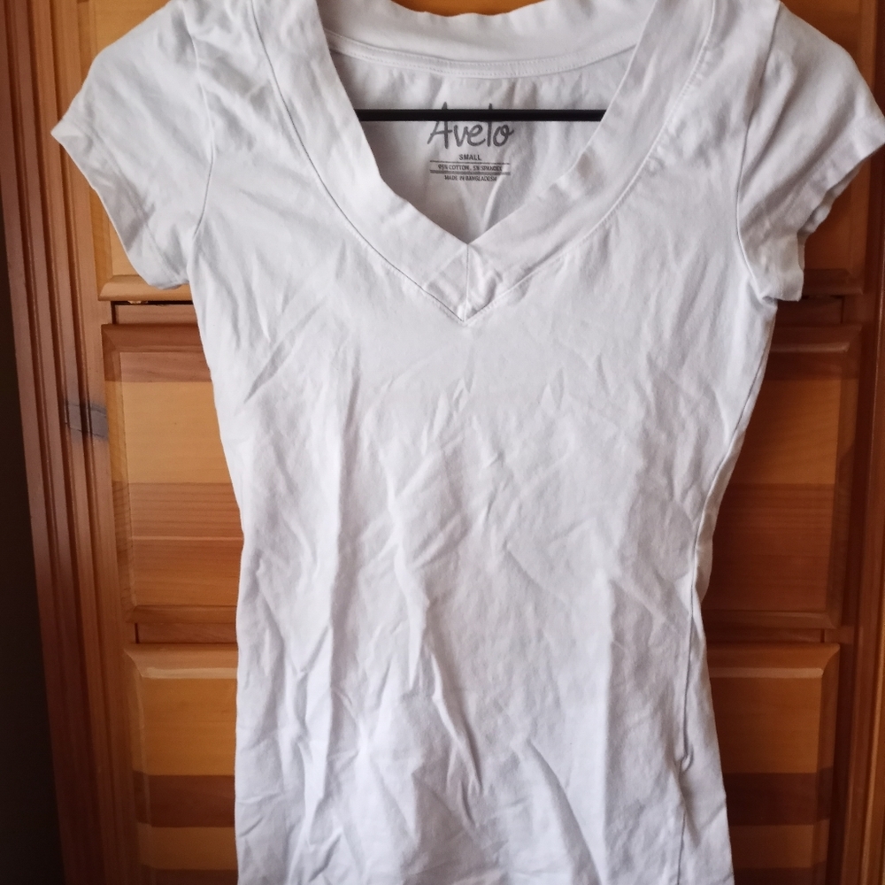 White v-neck